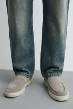 Mocassins en cuir suédé Antioch avec surpiqûres en pierre