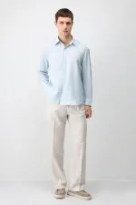 Antioch Bebe Mavi Modal Karışımlı Relax Fit Erkek Gömlek