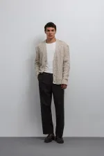 Gilet pour homme Antioch écru à tresse texturée