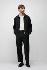 Veste Antioch noire à fermeture éclair et coupe décontractée pour homme