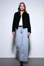 Antioch Siyah Püskül Detaylı Süet Kadın Ceket