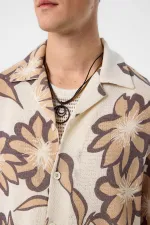 Antioch Beige Patterned Men's Shirt