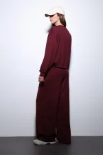 Antioch Bordo Geniş Paça Relaxed Kadın Takım