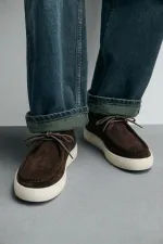 Antioch Kahve Yumuşak Dikişli Burun Deri Ayakkabı