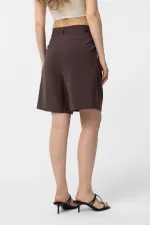 Antioch Kahve Pilili Kadın Bermuda Şort