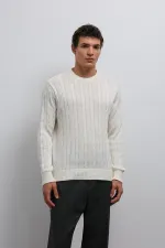 Pull en maille texturée blanc cassé Antioch pour homme