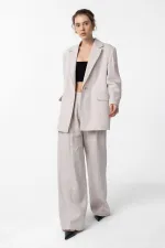 Antioch Beige 100% Linen Women's Blazer Jacket