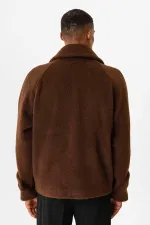 Antioch Coffee Double-Breasted Crop Fit Men's Jacket