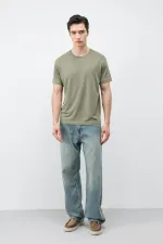 T-shirt homme Antioch Khaki coupe classique en tissu technique modal