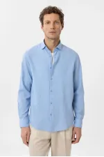 Antioch Bebe Blue Linen Blend Boys' Shirt