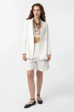 Antioch Ekru Kruvaze Kadın Blazer Ceket