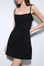 Antioch Siyah Askılı Elbise