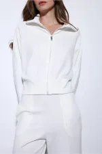 Antioch Ekru Fermuarlı Kadın Eşofman Takım