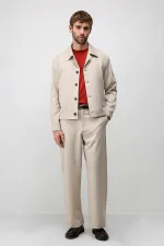 Veste de printemps pour homme Antioch beige coupe décontractée