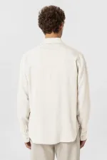 Antioch Ekru Relax Fit Liyosel Kumaş Erkek Gömlek