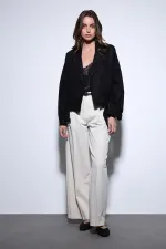 Trench-coat court noir croisé pour femme Antioch