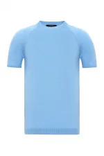 T-shirt en maille à col rond Antioch Bebe bleu