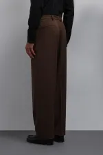 Antioch Kahve Relax Fit Baggy Pilili Erkek Pantolon