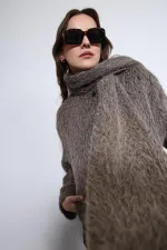 Antioch Açık Kahve Atkı Yaka Suni Kürklü Kaban