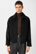 Antioch Black Relaxed Soft Textured Men's Jacket
