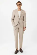 Costume classique pour homme Antioch beige, coupe ajustée
