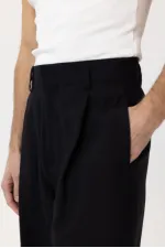 Antioch Black Pleated Baggy Fit Men's Trousers