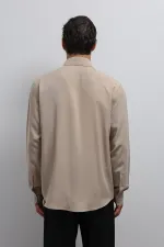 Antioch Beige Technical Regular Fit Men's Shirt