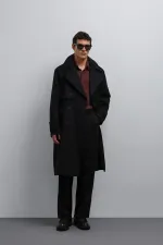 Trench-coat Antioch noir coupe décontractée pour homme