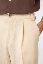 Antioch Stone High Waist Pleated Relax Fit Men's Trousers