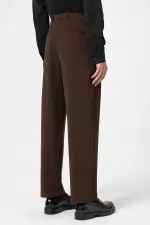 Pantalon homme Antioch Coffee taille haute plissé coupe décontractée