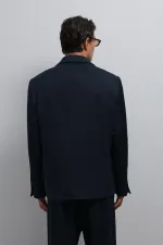 Veste blazer homme Antioch Navy Relax Fit à double boutonnage