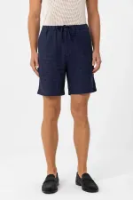 Short pour homme Antioch en lin mélangé bleu marine