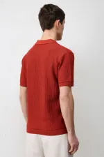 Antioch Kırmızı Premium Dokulu Erkek Triko T-Shirt