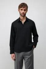 Antioch Black Technical Regular Fit Men's Shirt