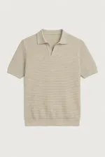 Antioch Bej Dokulu Polo Yaka Erkek T-Shirt Antioch Bej Dokulu Polo Yaka Erkek T-Shirt