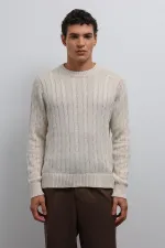 Pull en maille texturée beige Antioch pour homme