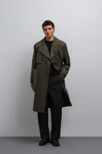 Trench-coat Antioch Khaki coupe décontractée pour homme