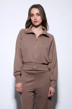 Antioch Bej Fermuarlı Kadın Eşofman Takım