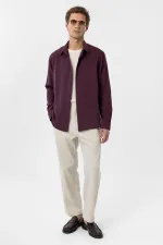 Antioch Bordo Relax Fit Liyosel Kumaş Erkek Gömlek