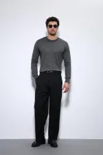 Pull basique pour homme Antioch Anthracite à texture douce