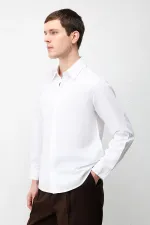 Chemise homme Antioch en lin mélangé blanc cassé, coupe décontractée
