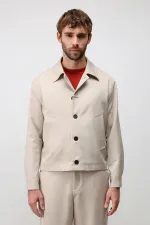 Veste de printemps pour homme Antioch beige coupe décontractée