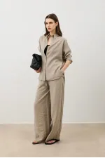Pantalon Antioch beige en mélange modal pour femme
