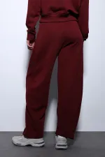 Pantalon de survêtement Antioch Burgundy Basic à jambes droites pour femmes