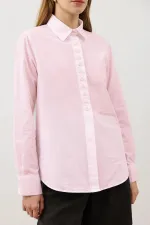 Antioch Pembe Düğme Detaylı Poplin Gömlek