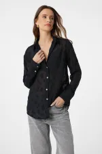 Antioch Black Patterned Transparent Shirt