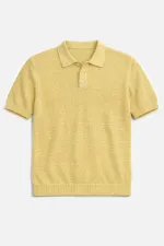 Antioch Sarı Örgü Dokulu Polo Yaka Erkek T-Shirt Antioch Sarı Örgü Dokulu Polo Yaka Erkek T-Shirt