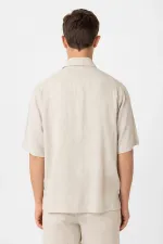 Chemise homme décontractée en lin mélangé Antioch Stone