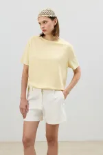 Antioch Sarı Dökümlü Kadın T-Shirt