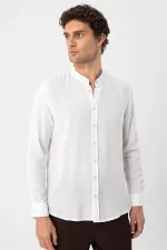 Antioch White Mandarin Collar Men's Shirt